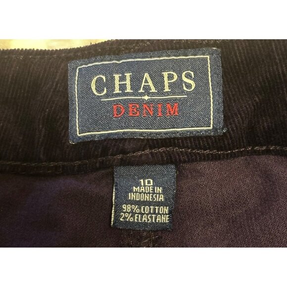 Chaps Denim Dark Purple Velvet Mid-Rise Pants Cotton Blend Women's Size 10 - Picture 5 of 14